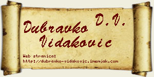 Dubravko Vidaković vizit kartica